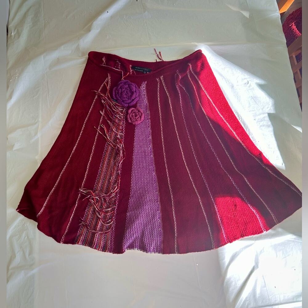 BCBGMaxAzira Red Hand Detailed over head shawl L